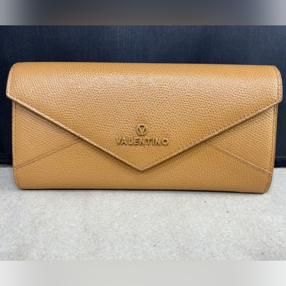 EUC Valentino Tan Fern Leather Wallet.